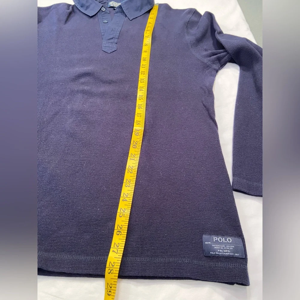 Polo by Ralph Lauren, Long Sleeve Knit Collared‎ Short, Navy Blue, size XL